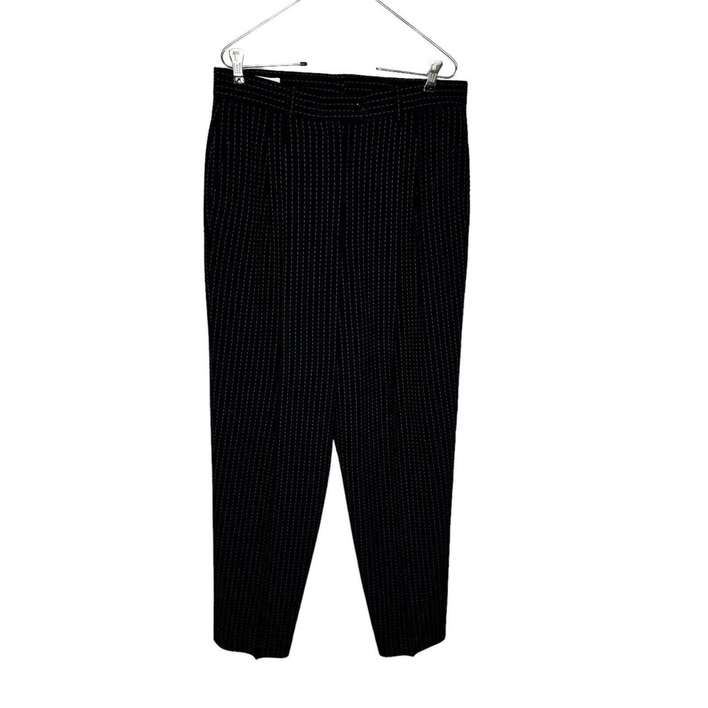 Escada Margaretha Ley Black High Rise Pleated Dress Pants Slacks 40 (US 10)
